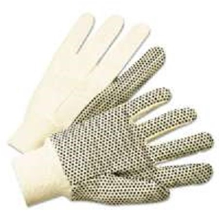 SAVANNAH 101-1005 1000 Series Pvc Dotted Canvas Gloves; White And Black; Large; 12 Pairs SA842973
